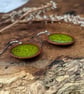 Handmade Ceramic Drop Earrings: Bright Emerald Green Glazed Clay, Hypoallergenic - Image 3