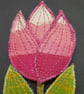 Tulip silk brooch: ivory and pinks - Image 2