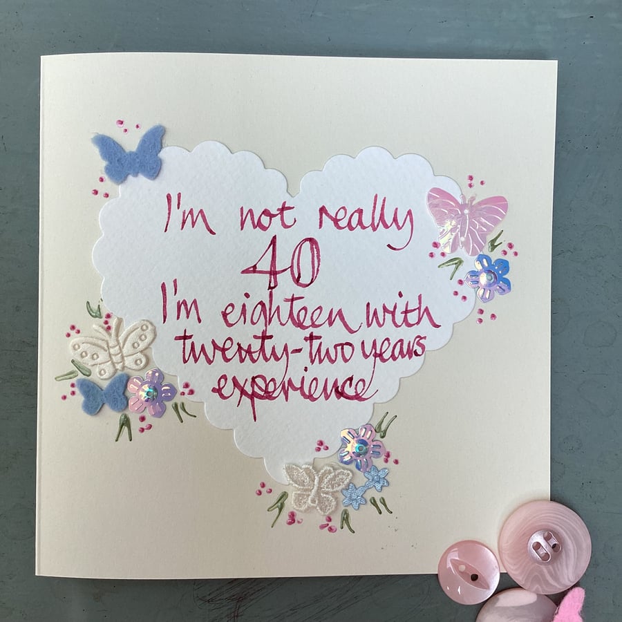 40th birthday card