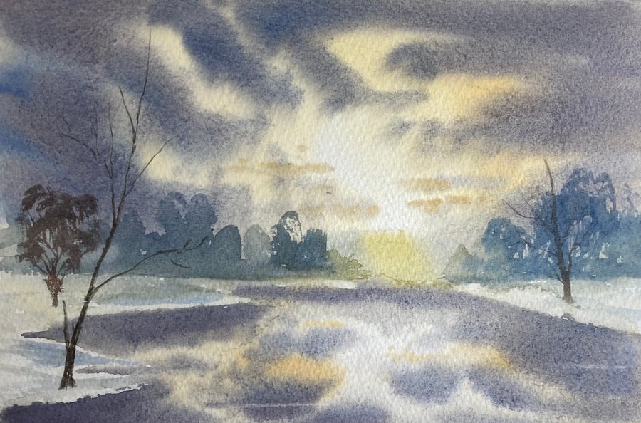 Demo painting for online tutorial (Original watercolour painting) A4 size 