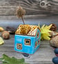 Summer Seconds Handmade Blue Ceramic Mini House with Chimney - Image 5