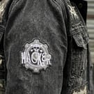Hacker Embroidered Patch Skull & Gear Cyberpunk Badge Machine Embroidery Patch