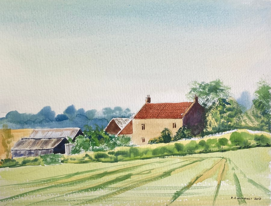 Ingleby Greenhow farm en plein air (Pure Original Watercolour)