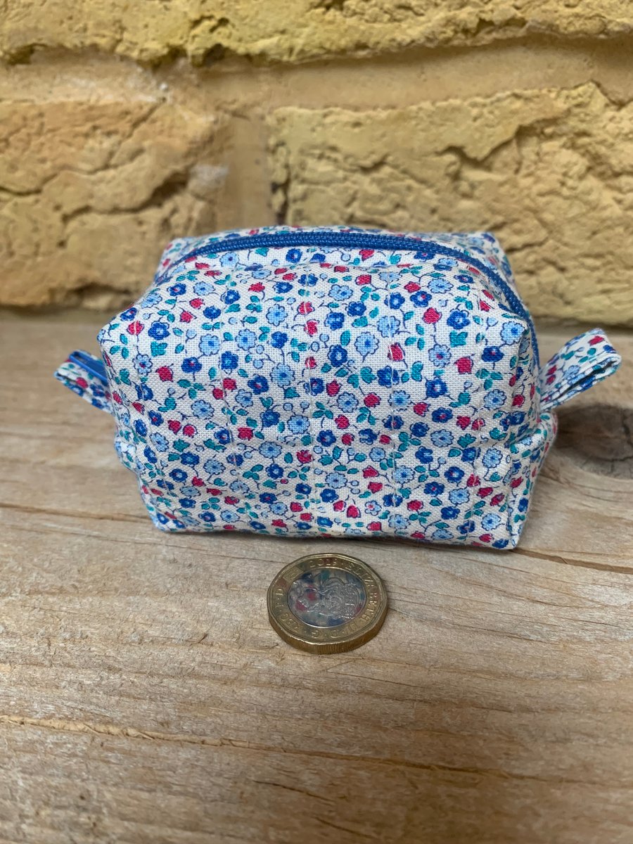 Liberty Print Fabric Quilted Mini Box Shape Bag