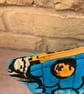 Bright Blue Floral Fabric Quilted Wash Bag - Image 3