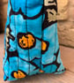 Bright Blue Floral Fabric Quilted Wash Bag - Image 4