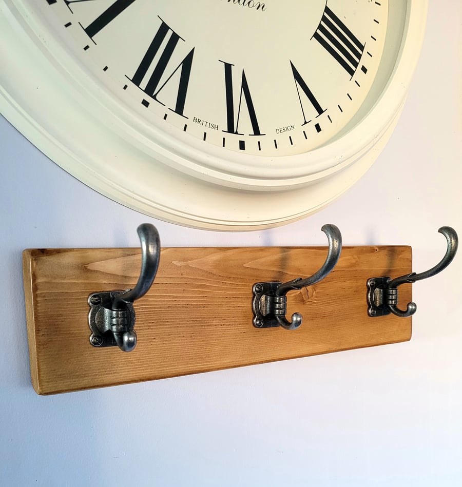 Rustic Double Hook Wall Mounted Vintage Coat Rack