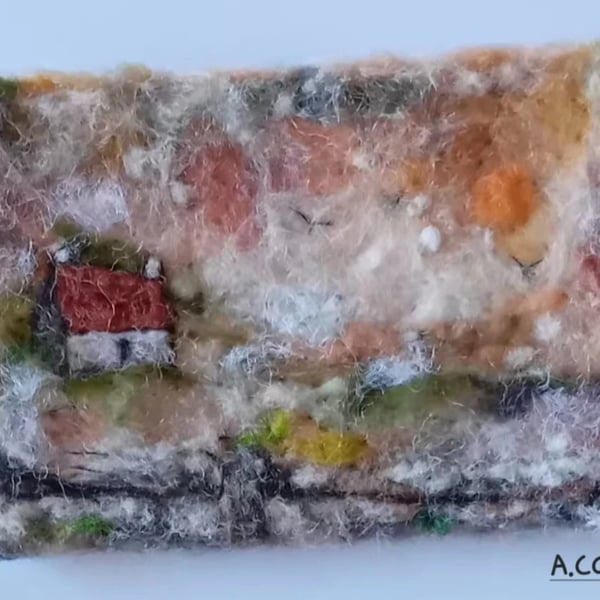 ,JANUARY COLD SNAP, handmade, original, needle felted wool picture 