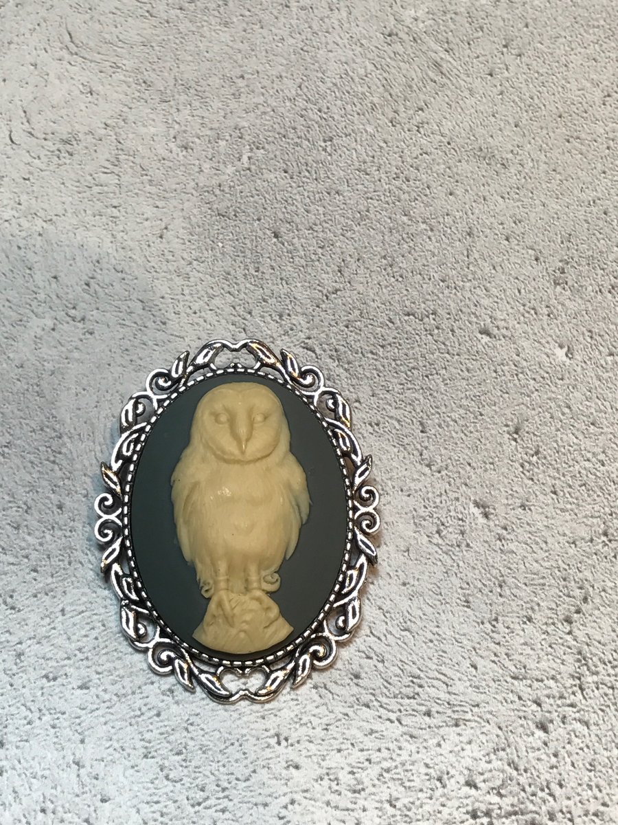 Barn Owl Silver Brooch 