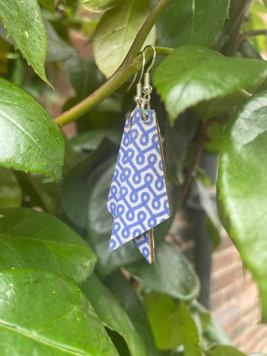 Lovely boho decoupage fabric earrings