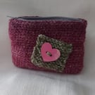Hand crocheted zipper coin purse 