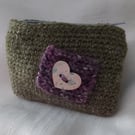 Hand crocheted zipper coin purse 