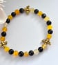 Golden Bee Gemstone Stretch Bracelet - Image 4