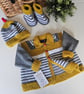 Baby  Boy's Jacket, Booties & Hat Set Hand Knitted 0-6 Months Size