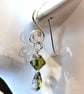Green Swarovski Crystal Bicones and Chinese Crystal Drop Earrings - Image 4