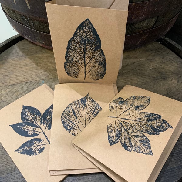 Botanic Ink Relief Printed Cards - Set of 4 - 7x5inch