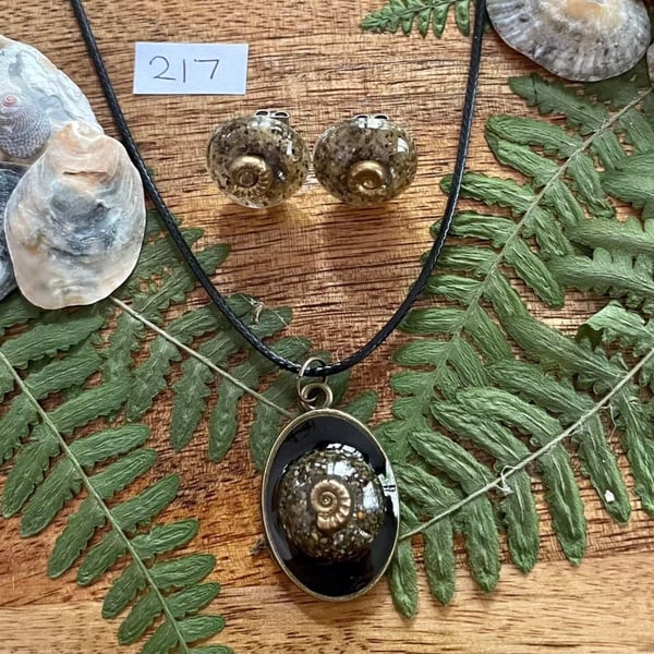 Ammonite jewellery set 