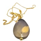 Mookite pear shaped pendant with gold plated sterling silver chain