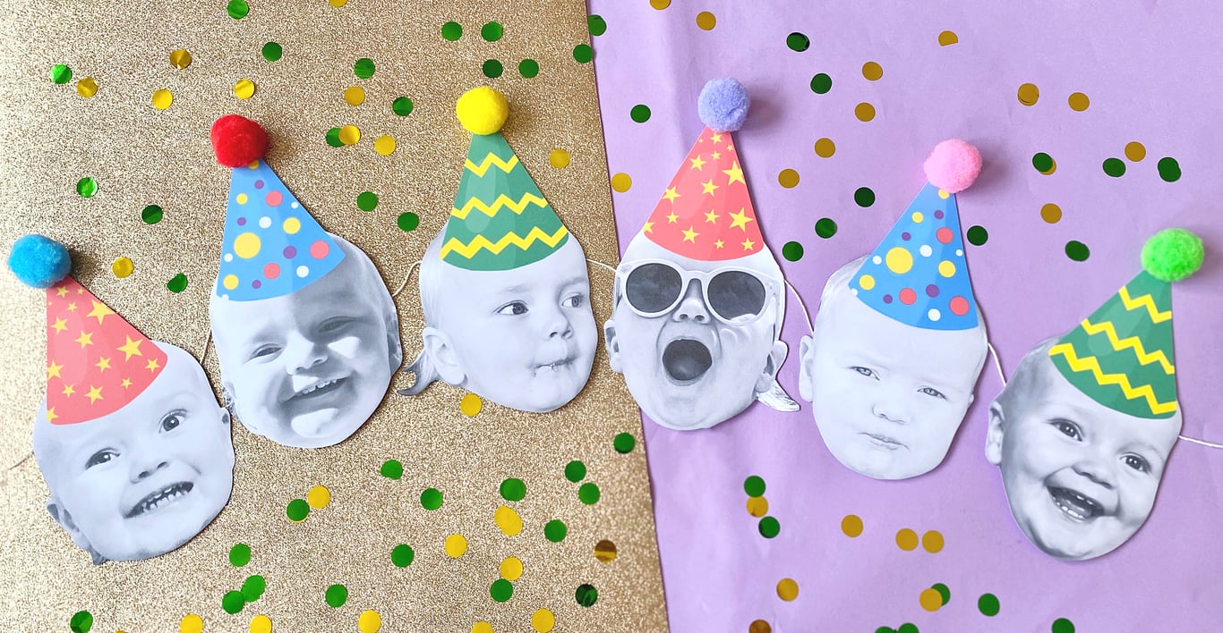 Photo Face Party Birthday Bunting