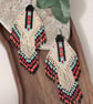 Handmade Miyuki Bead Fringe Earrings in a Native American Inspired Design - Image 4