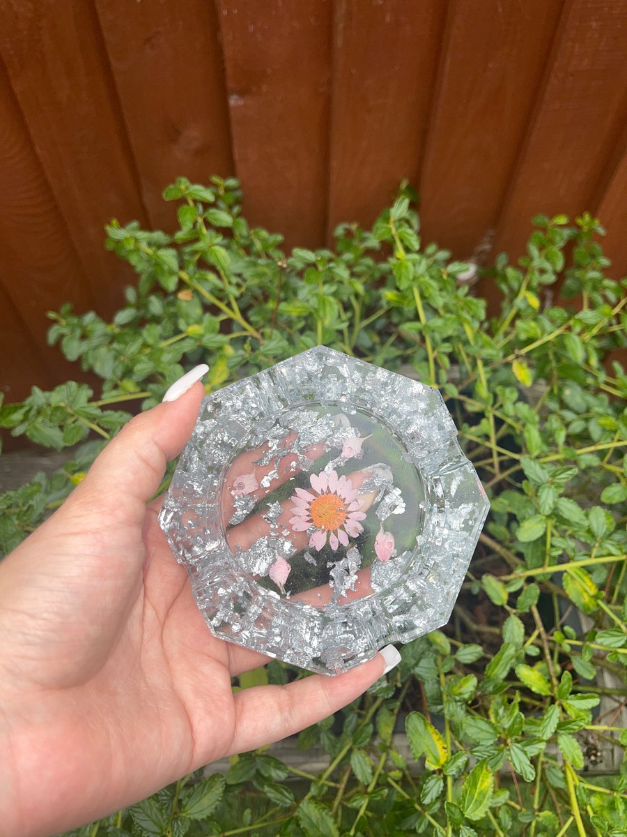 Personalised handmade resin ashtray 