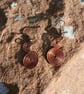 Hammered Flame-Painted Copper Double Spiral Earrings - Handmade Copper Jewellery - Image 2