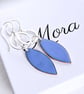 Vibrant blue dangle enamel earrings