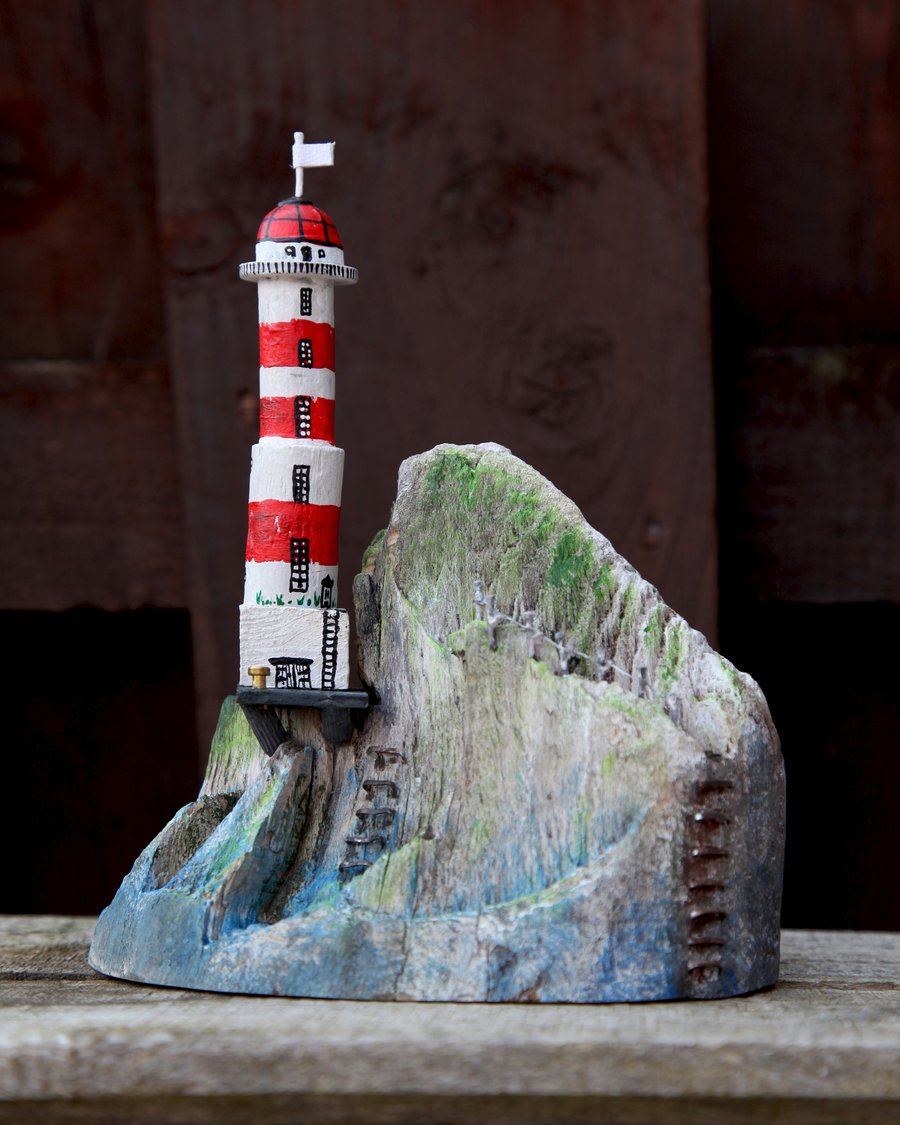 Wonky Driftwood Lighthouse