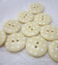 10 Pale Yellow Polkadot Buttons - Image 1