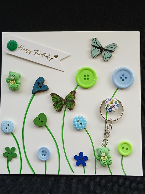 Keyring birthday card 