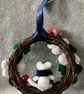 Wreath Decoration - White Mouse in Winter design - Image 4