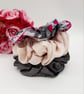 Set of 3 scrunchies,  grey, raspberry pink and cream satin.  - Image 7