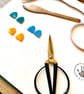Blue eye-catching stained glass and hammered brass earrings, festival jewellery - Image 9
