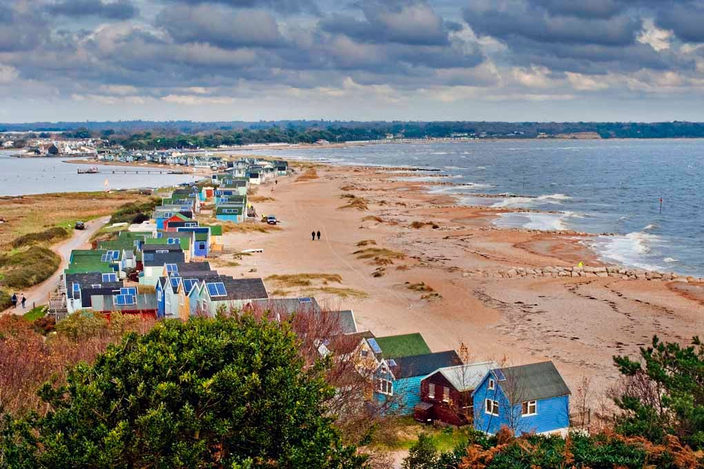 Beach Huts Hengistbury Head Dorset England UK 18"X12" Print
