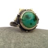 Turquoise and Sterling Silver Lotus Ring