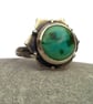 Turquoise and Sterling Silver Lotus Ring - Image 1