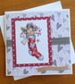 Snowman in a Stocking Christmas Card - Happy Christmas - Hearts - Image 8