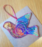 Sari silk Rainbow Dove hanging decoration - Image 9