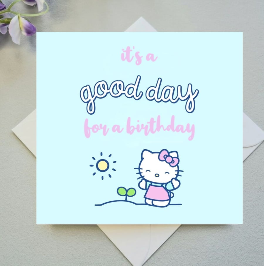 Kitty Birthday Card, Daughter Birthday Card, Kawaii Girls Birthday Card