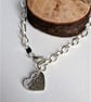 Hammered Heart Sterling Silver Chunky Charm Bracelet  - Image 2