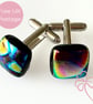Dichroic Swirl Glass Cuff Links - Image 2