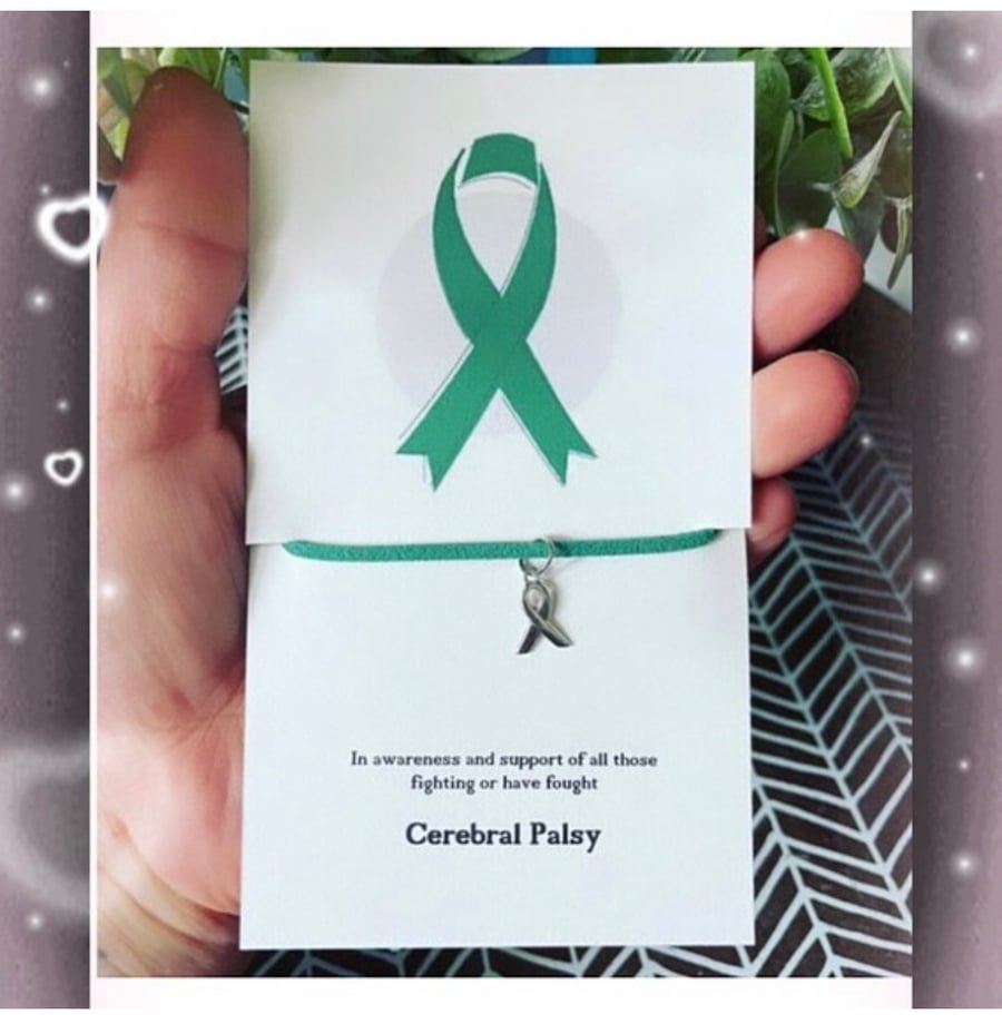Set of 6 bracelets in awareness and support of cerebral palsy wish bracelet x6 