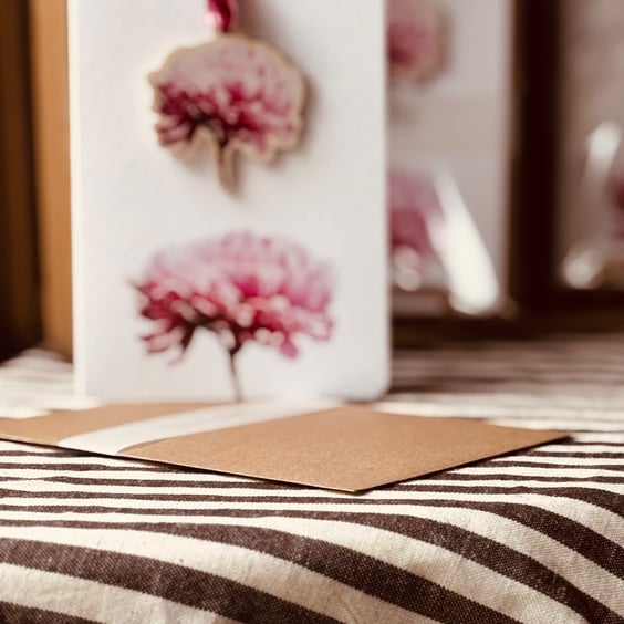 Wedding Decor Favours Flowers chrysanthemum Wooden Ornament Chic set of 3