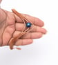 Wire-Wrapped Copper Arm Cuff with Dark Blue Faceted Hematite - Image 3
