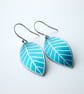 Blue leaf oval earrings - Image 1