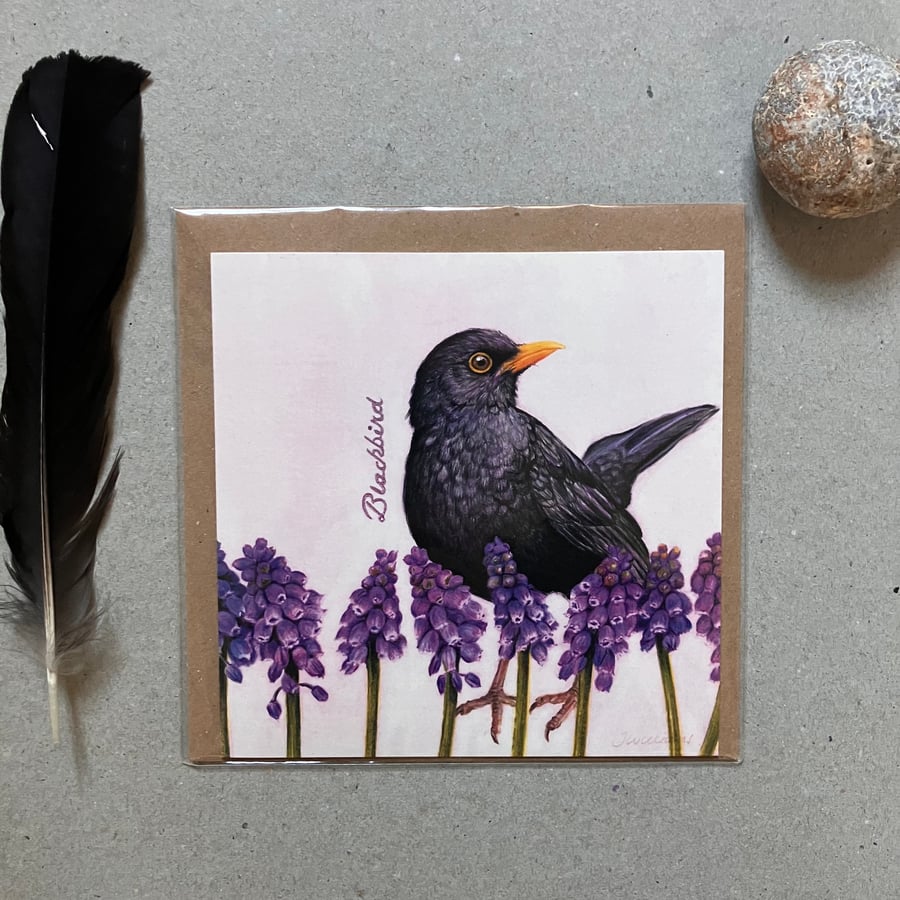 "Blackbird" Blank Greeting Card