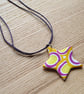 Lemon Sherbet Star FIMO Polymer Clay Pendant - Image 1