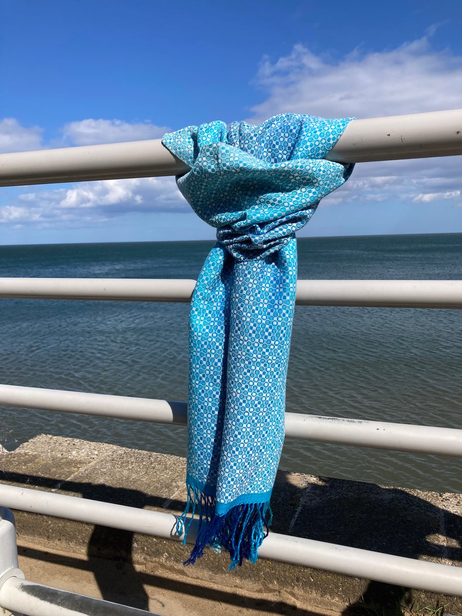 Summer Rain Handwoven Cotton Scarf
