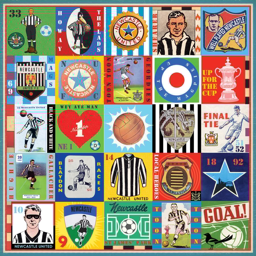 Newcastle United Pop Art Football Print