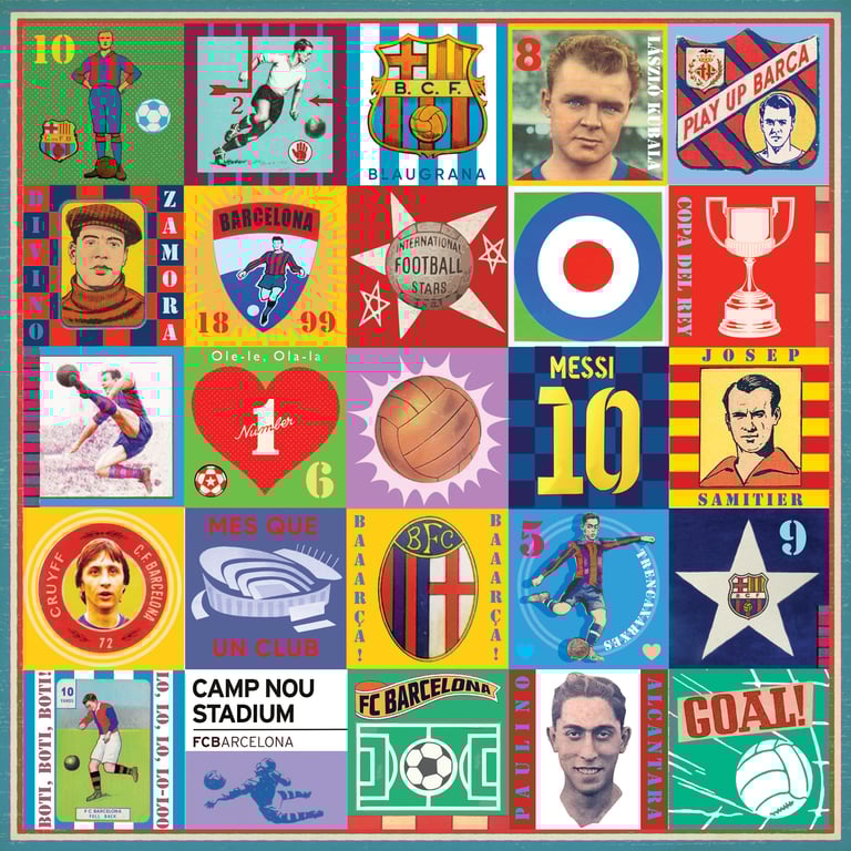 Barcelona Pop Art Football Print